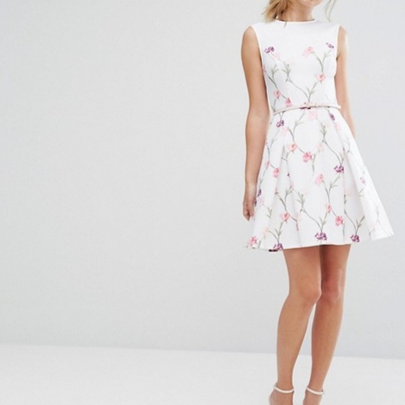 🍒NWT🍒 TED BAKER SKETCHED FLORAL DRESS - Picture 5 of 12